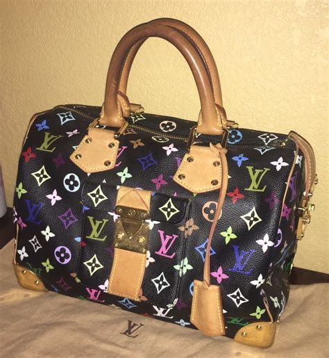 black colorful louis vuitton bag